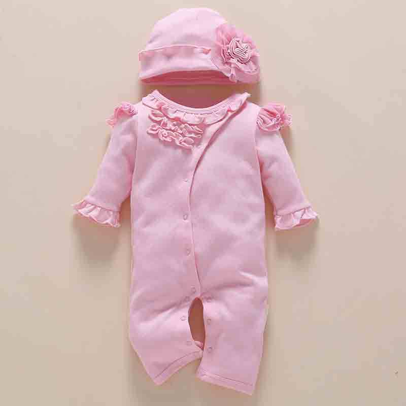 One-year-old baby wears newborn baby clothing romper jumpsuit