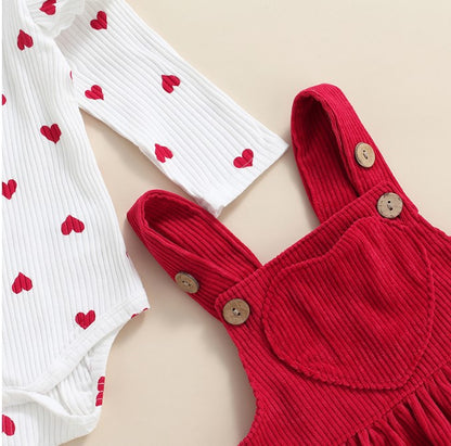 Baby Girl Valentine's Day Suit Heart Size R